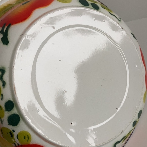 Vintage enamelware harvesting bowl gathering bowl farmhouse decor tomato pattern - Picture 5 of 12